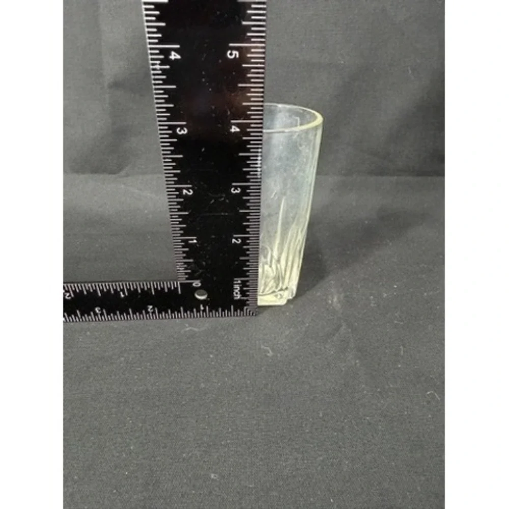 Vintage Pressed Clear Glass Juice Tumbler Wheat Pattern Square Base 3.75 inch